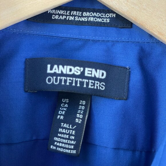 Lands End Womens Plus 20 Tall Wrinkle Free Broadcloth Button Up Shirt Blouse - Picture 4 of 9